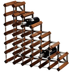 Traditional Wine Rack Co. Redwood Wine Rack, 27 Bottle, Dark Wood